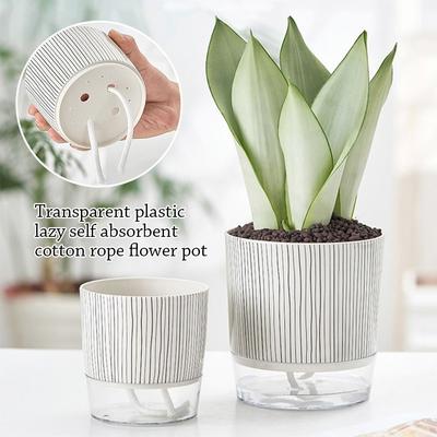 Med Vattenbehållare Självvattnande Växter Kruka Transparent Lat Blomkruka Trädgårdstillbehör