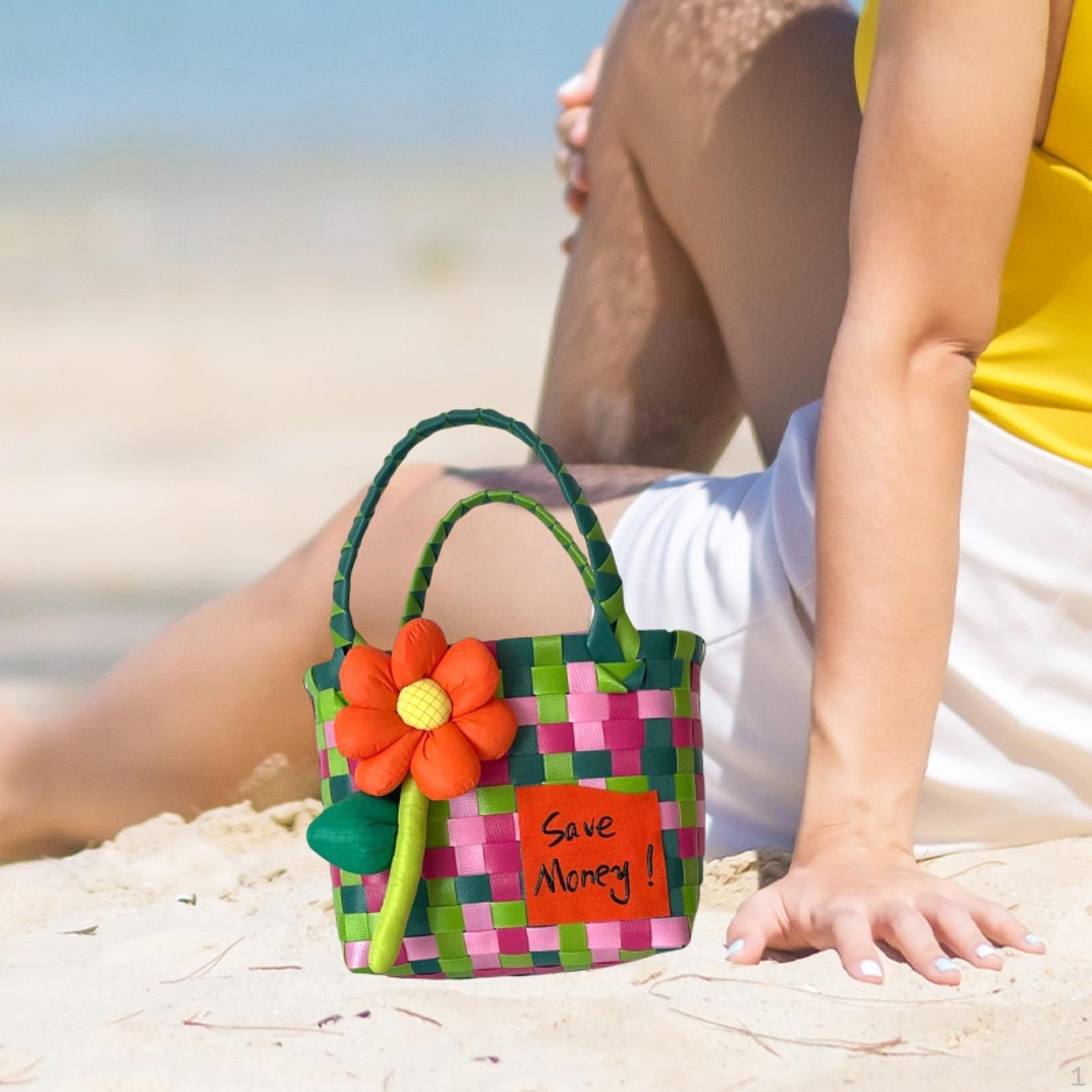 

Цветочная плетеная сумка, симпатичная маленькая корзинка для Дня святого Валентина, свадьбы на свежем воздухе Orange Flower