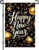 BlissYard Happy New Year Garden Ag 12x18 Inch Gold Glitter Winter Holiday Yard Decor Seasonal Welcome Banner Outdoor Chris