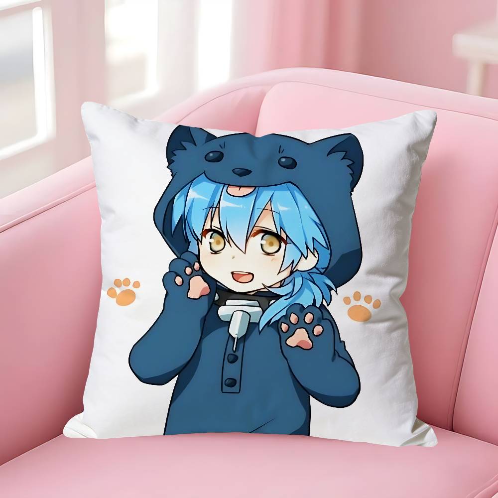 Chibi Aoba SSeragaki Kissenbezüge für Schlafzimmer Wohnzimmer Sofa Heimdeko Polyester Kissenbezug mit Reißverschluss