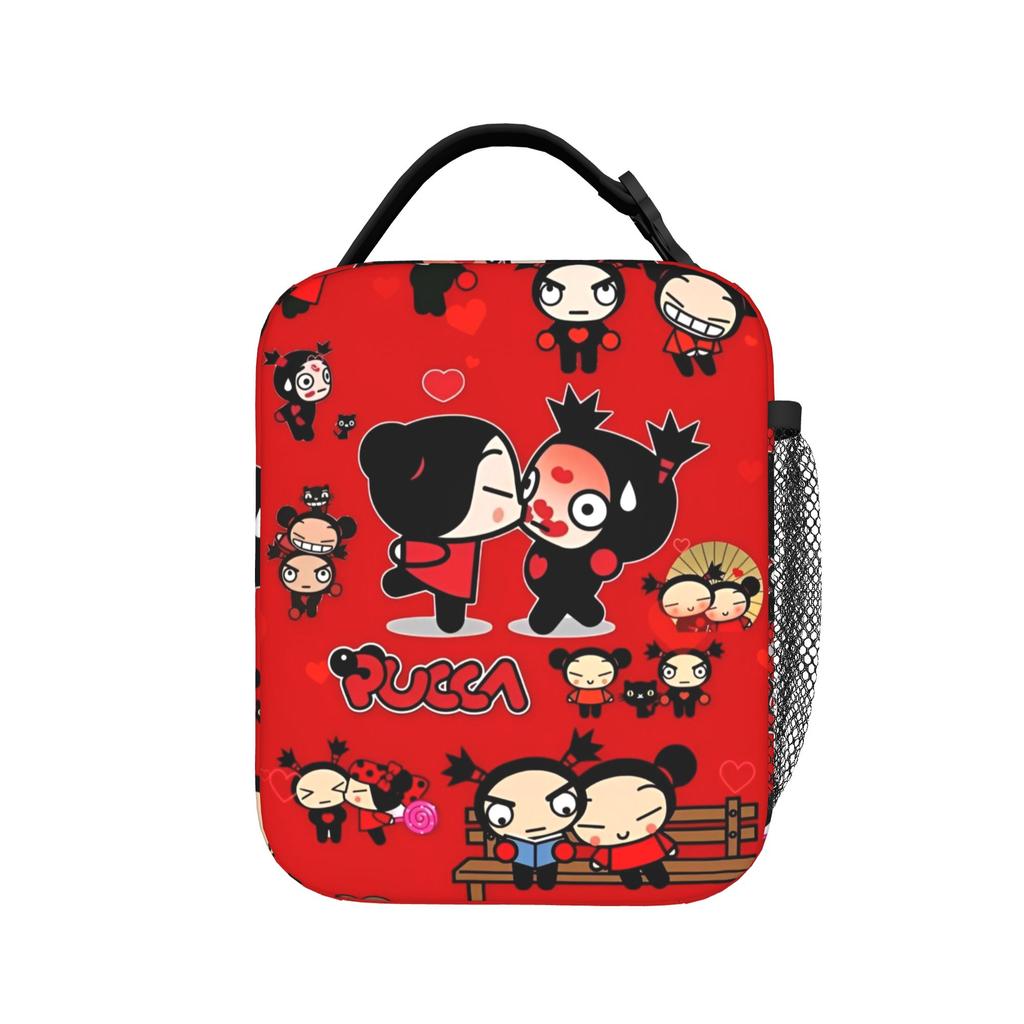 Pucca Garu Insulated Lunch Bag Cooler Bag Reusable,Lunch Container Cartoon Leakproof Tote Lunch Box Girl Boy Work Picnic