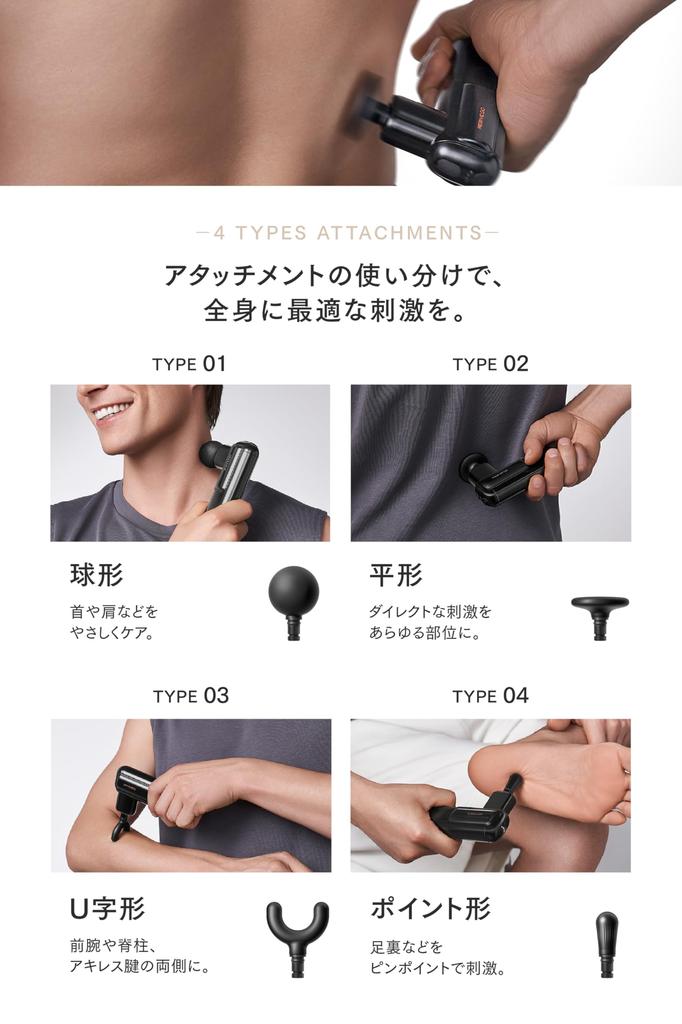 Exclusive New MYTREX REBIVE GO Myofascial Release Handheld Gun for Body and Face Includes 4 Powerful Vibration for and Compact and Gift MYTREX REBIVE