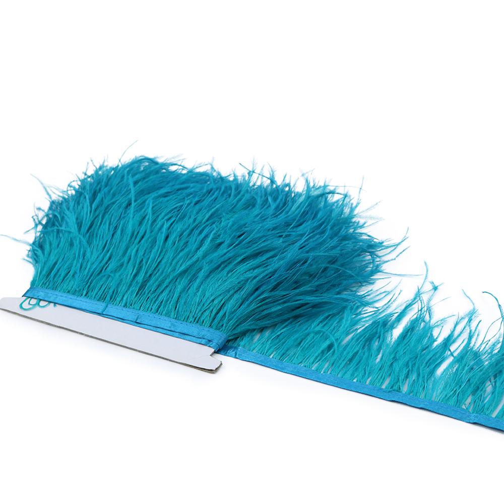 Feder1M Natürliche Flauschige Straußenfederborte Weiß Schwarz Straußenfeder für DIY Bastelband Brautkleid Nähen Kleidung Dekoration 8-10cm