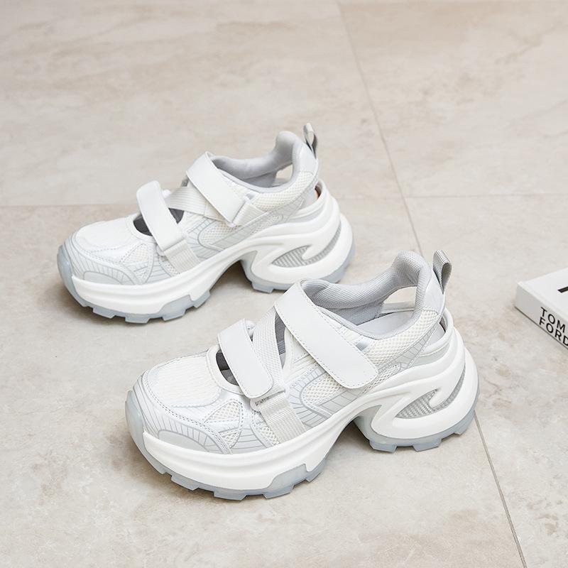 

Женские кроссовки на платформе, увеличивающие рост, лето 2025, новая спортивная и повседневная обувь Мэри Джейн, для бега, высота платформы 7 см 32