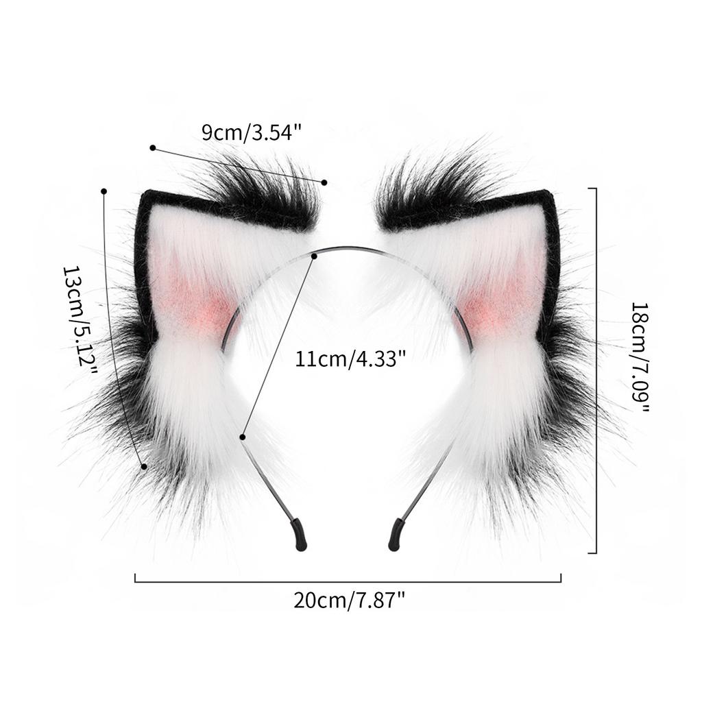 Cosplay Foxes Ear Headband Woman Students Carnivals Anime Character Hairband Cat Ear Headbands Plush Christmas Hair Hoop
