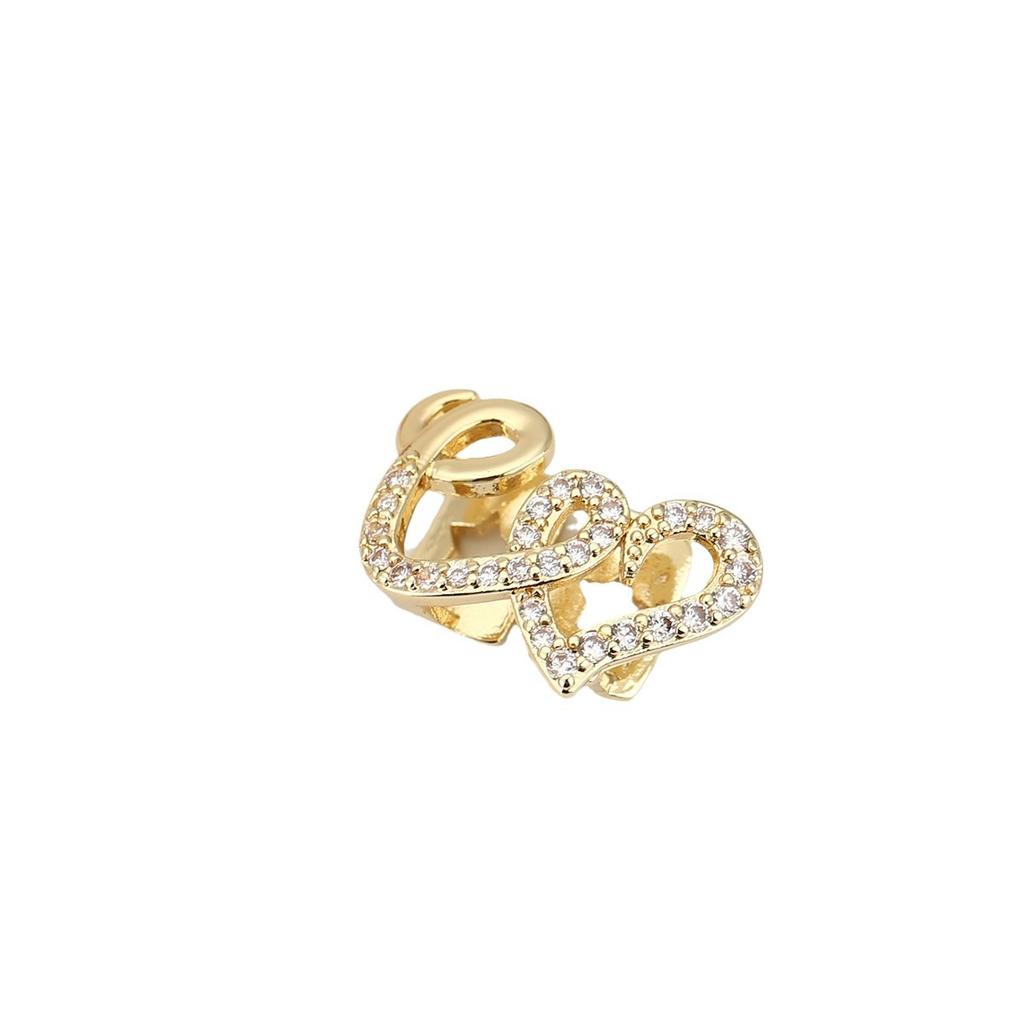 Love copper micro-inlaid zircon hip-hop braces, tooth decoration, personality trend, dental accessories