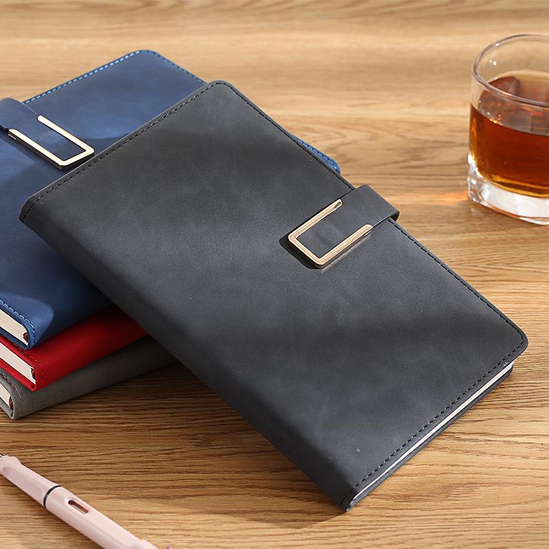 A5 Business Notebook: Customizable Soft Leather with Magnetic Buckle. Perfect for Meetings and Logo Printing.