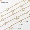 Hollow Pentagram Star Chain Handmade Crafts Components 14K Gold-Plated DIY Jewelry Making Chain Accessories