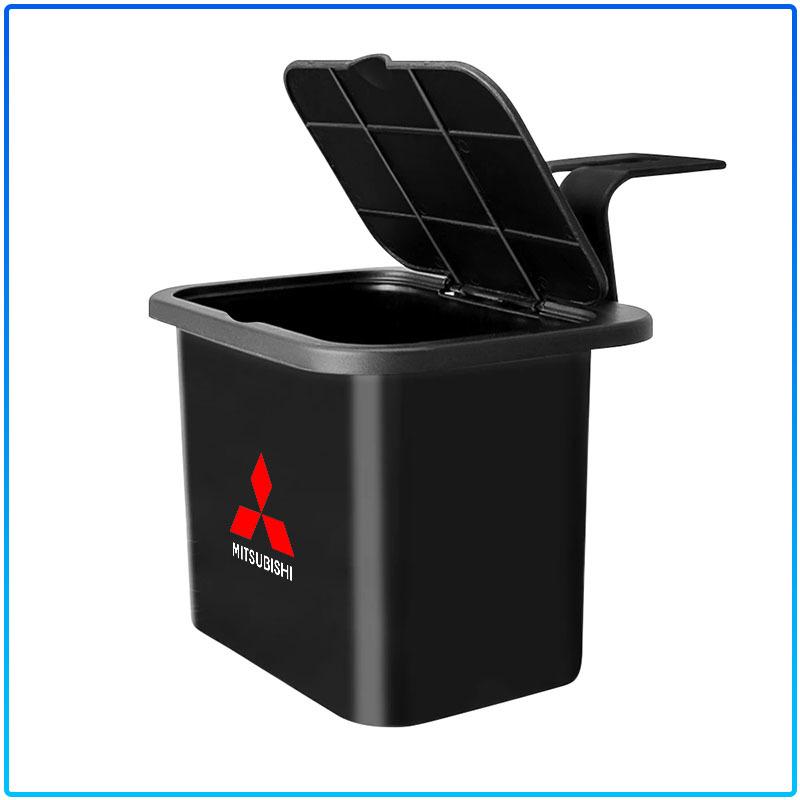 Car Trash Can Portable Hanging Vehicle Garbage Case Stickers For Mitsubishi Lancer Lancer ASX Outlander 2 3 Pajero Mirage exzos Pajero 4