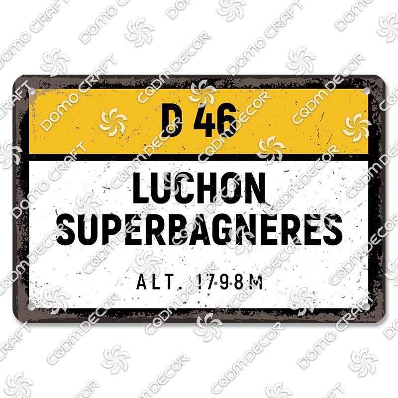 Berg Höhe Poster Metall Blechschilder Col De La Madeleine Hautacam Metallplatte Wanddeko Club Pub Wohnzimmer Zuhause