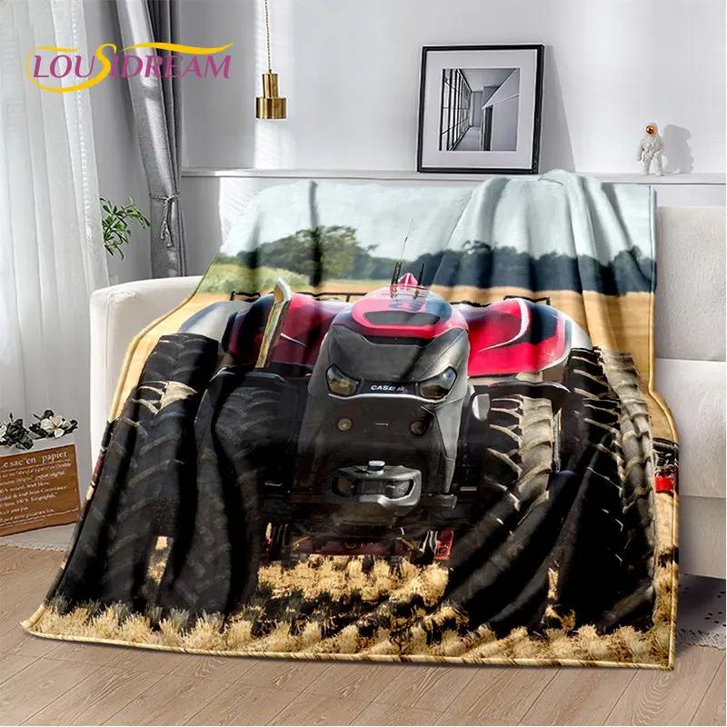 Car Tractor Truck Series Pattern Soft Plush Blanket,Flannel Blanket Throw Blanket for Living Room Bedroom Bed Sofa Picnic Cover