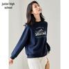 Chushen Damen Locker Geschnittenes Langarm-Sweatshirt mit Print