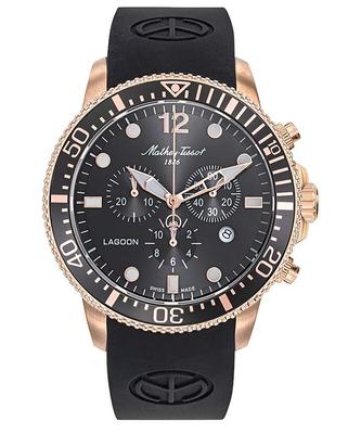 Lagoon Chronograph Silicon Strap Black Dial Quartz H123CHPLN 100M Men's Watch