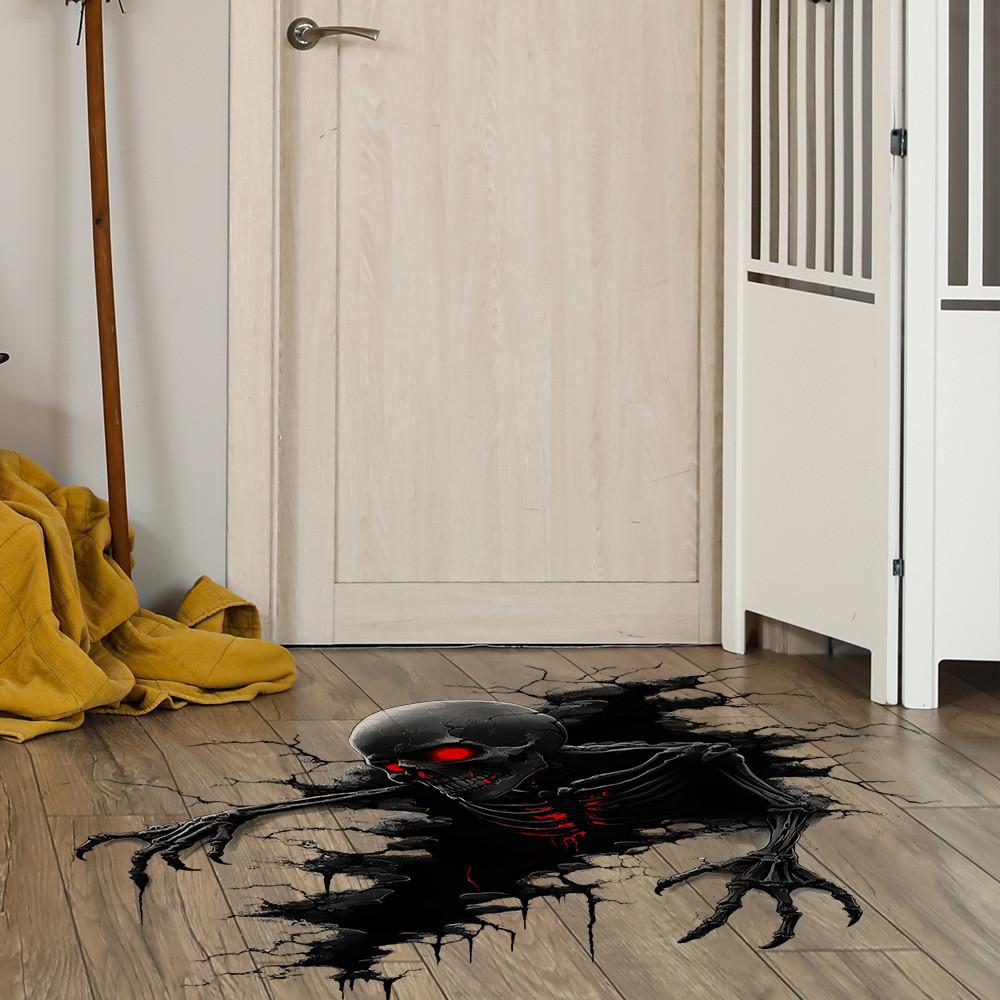 Scary Broken Halloween Wall Skeleton Office Living Room Home Stickers Decor