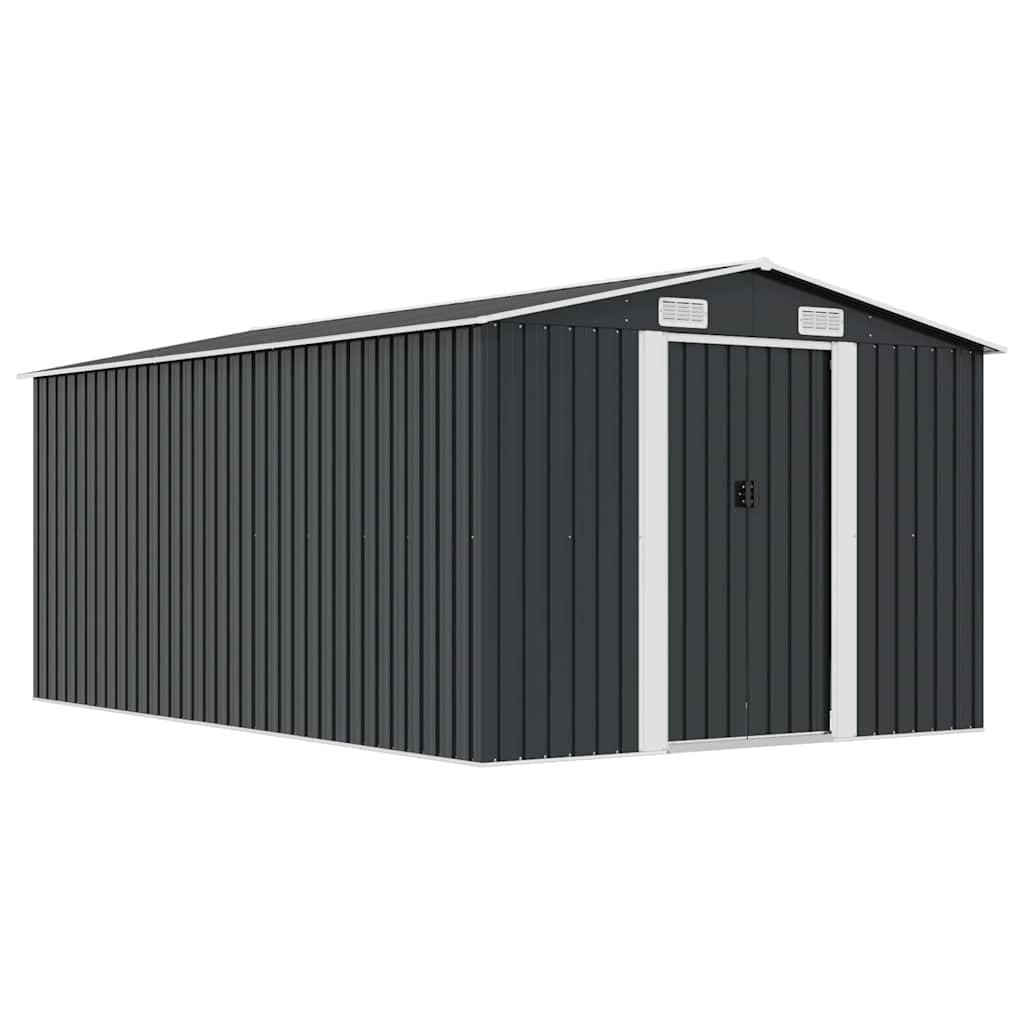 vidaXL Garden Shed 257x392x181 Cm Metal Anthracite