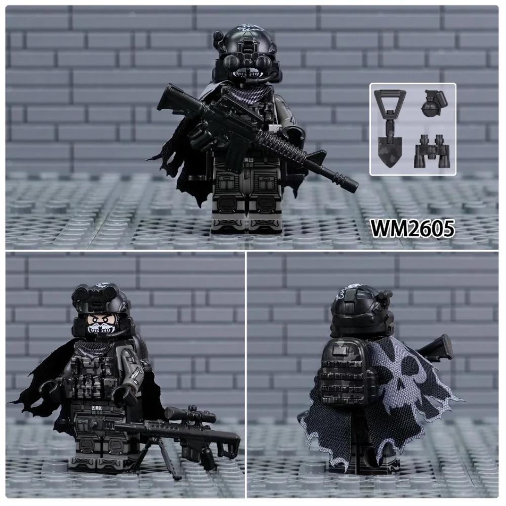 WM6147 WM6168 WM6169 Militaire Serie SWAT Special Forces Bouwsteen Commando Soldaat Stad Politie Pet Mini Actiefiguur Speelgoed