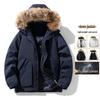 Herren verdickter Parka mit Pelzkragen und Kapuze - Winter 2025