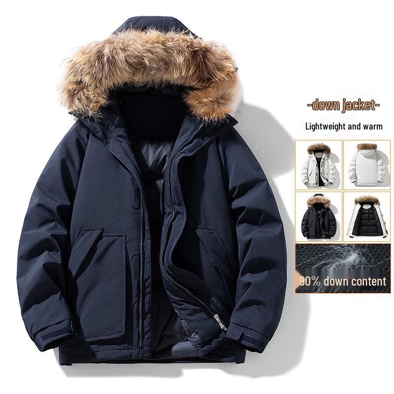 Men's Thickened Fur Collar Hooded Parka - Winter 2025