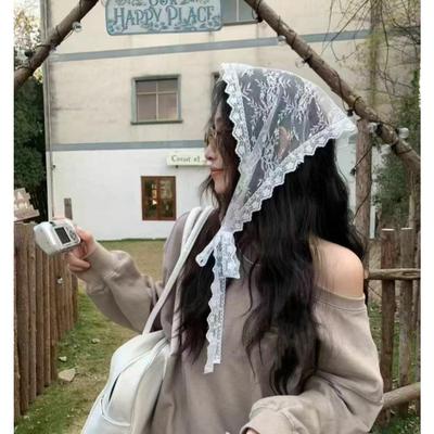 Koreanische Frühling/Sommer-Mode Vielseitige Spitze Schleife Spleißung Riemen Dekoration Dreieck Po Vorhang Schürze