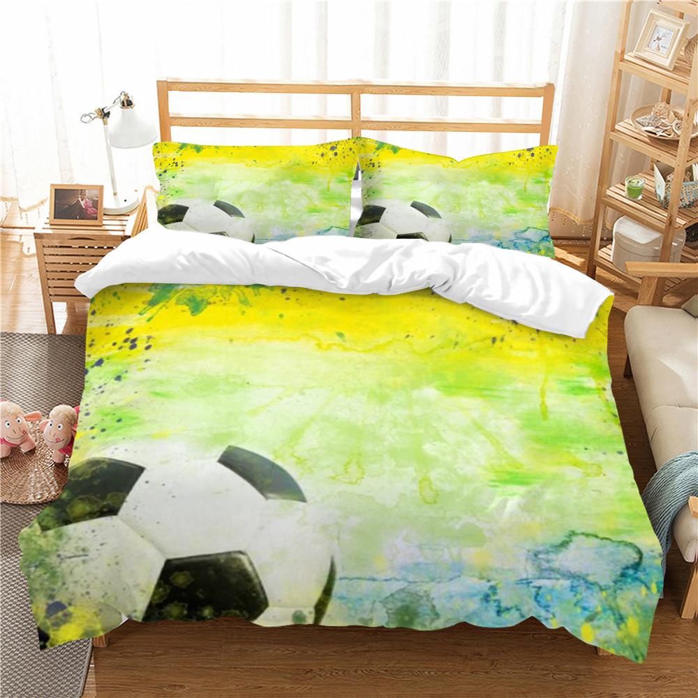 3D Bedding Set Comforter Duvet Cover Charming Football Printing Bed Quilt Cover Pillowcase Microfiber Home Textiles