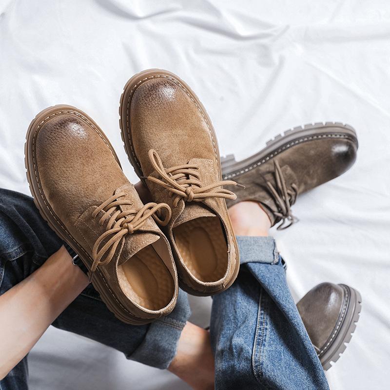 Spring and Autumn Men's Casual Shoes Low Top Martin Boots Breathable Versatile Labor Insurance Retro Tooling Big Head Shoes 4515-R