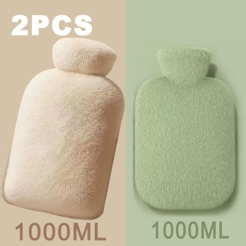 1/2PCS1000ML Soft Hand Warmer Hot Water Bag Bottles Removable Washable Foot Warmer with Cloth Cover Explosion-Proof Girl Winter