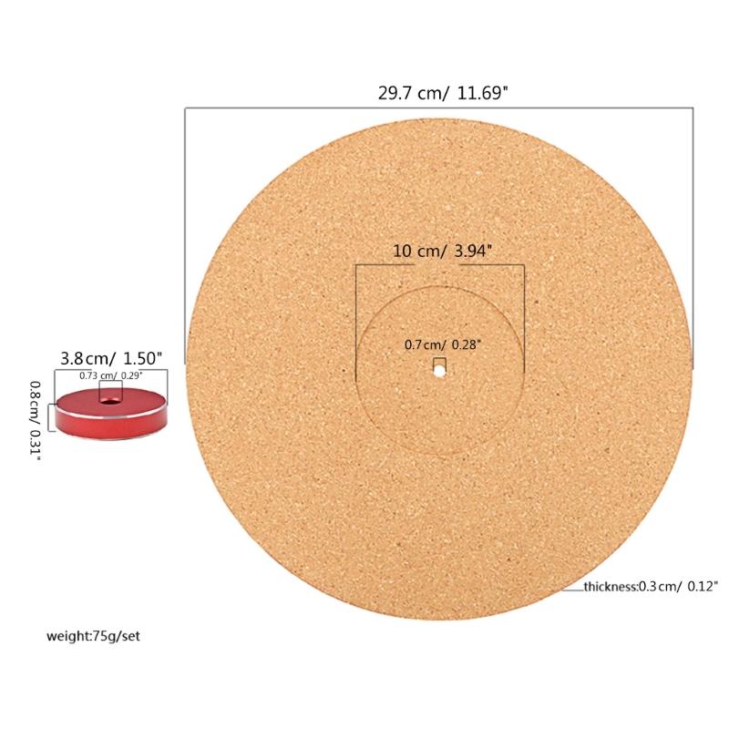 Cork Turntable Mat Audiophile Anti-Static Anti-Shake Turntable Slip Mat Turntable Cork Platter Mat Record Player Mat