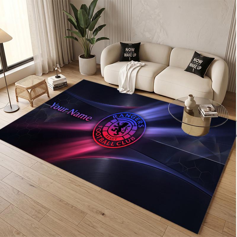 Personalized Crystal Velvet Carpet Rangers FC Pattern Non Slip Floor Rug