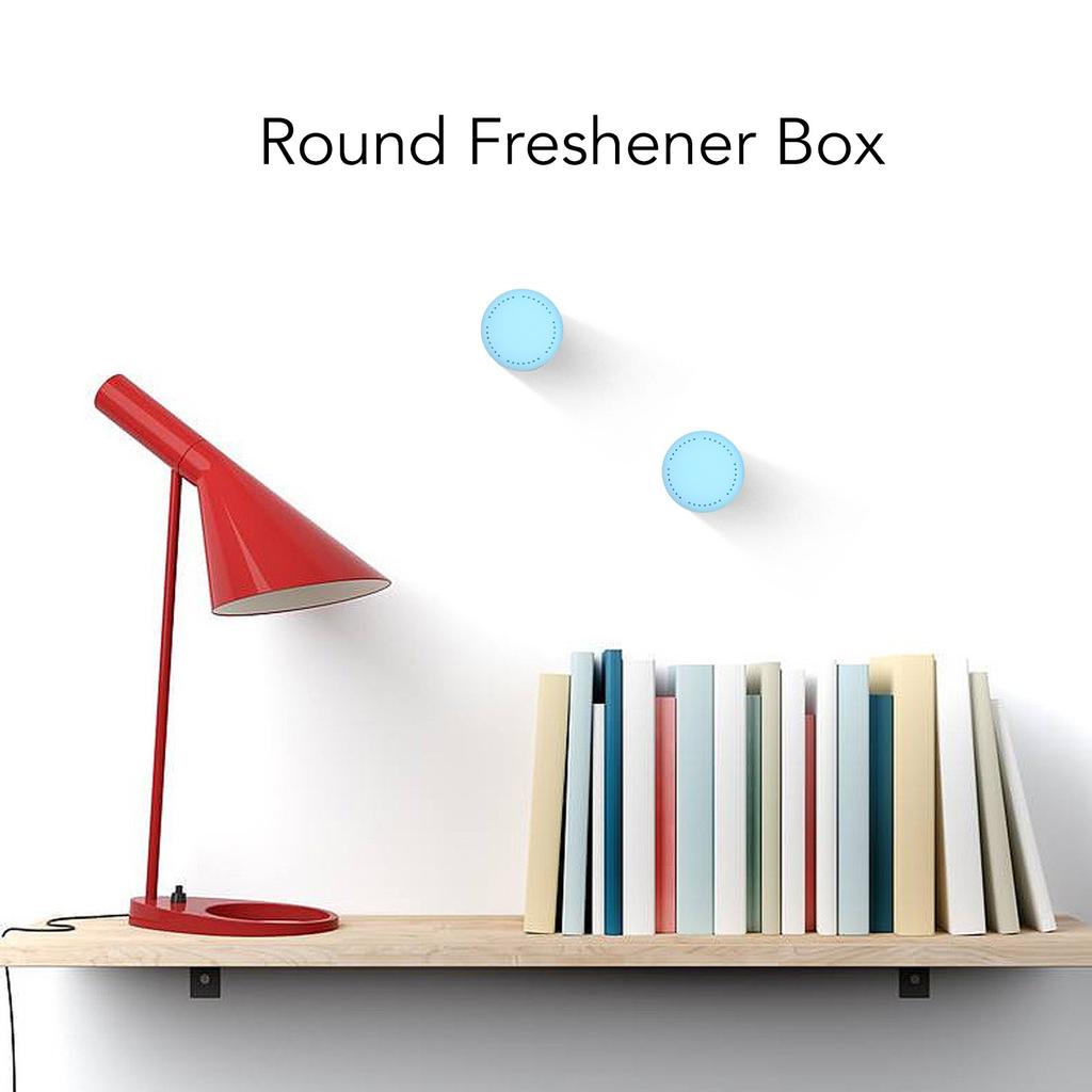 2pcs Adhesive Freshener Box Portable Remove Odor Round Freshener Box for Wardrobe Purple