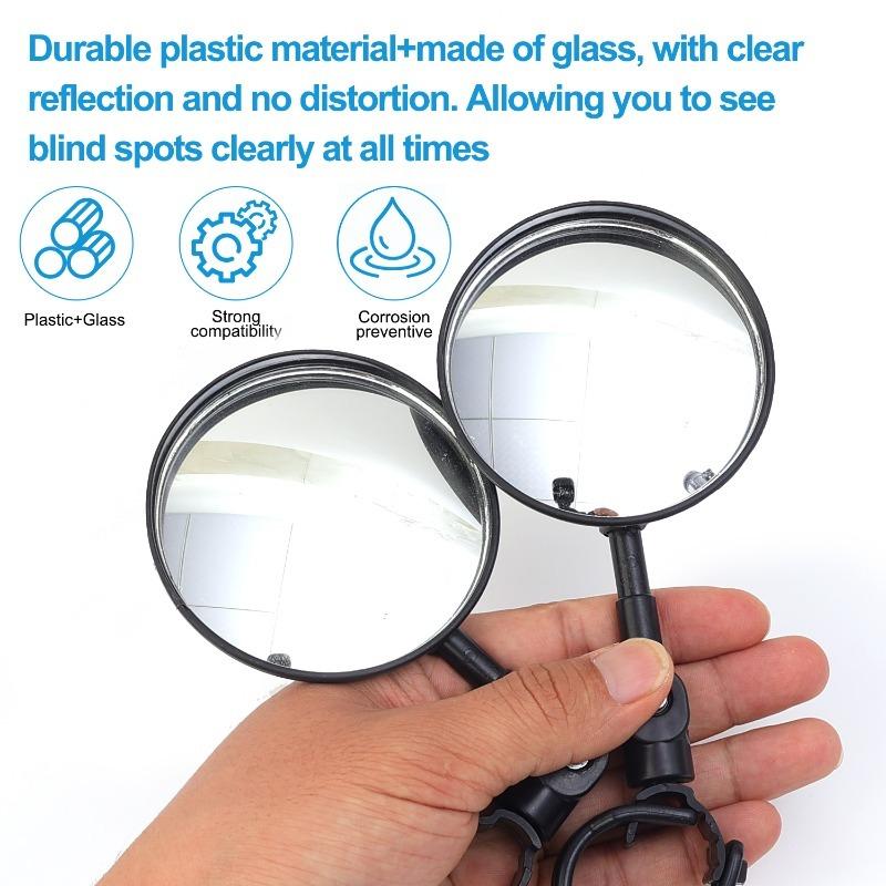 1/2PCS Motorcycle Strap Rearview Mirror Electric Scooters Motorbike Bicycle Extended Rear Reflector Back Mirror Riding Equipment