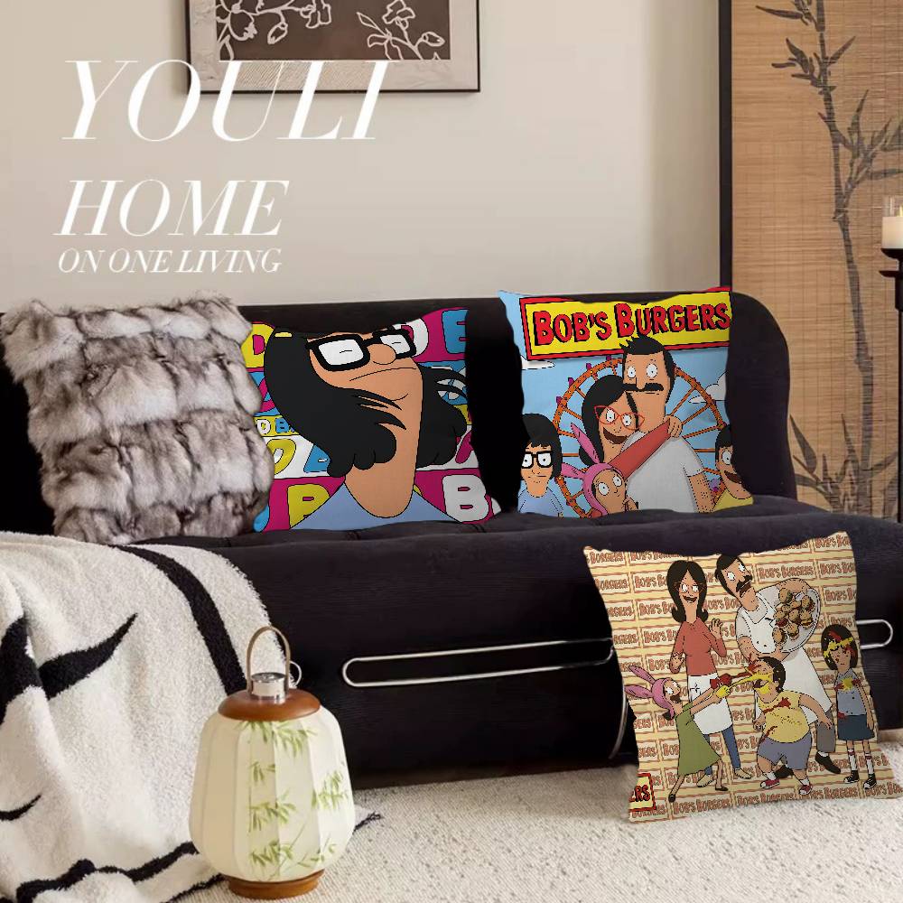 Bobs-Burgers Anmie Cushion Cover Inches Farmhouse Decor Home Throw Pillow Covers For Couch Decorations