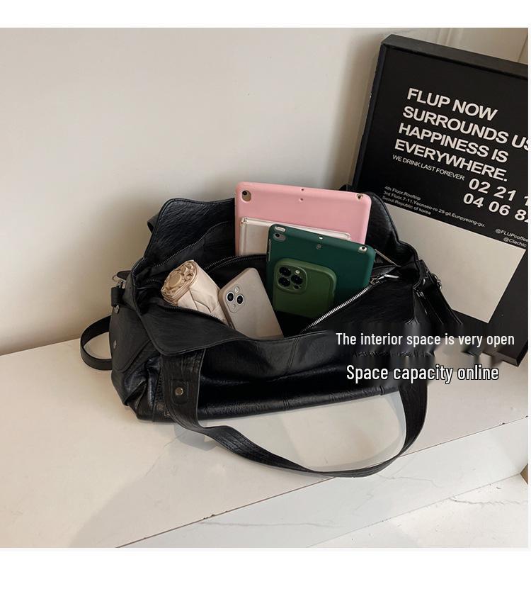 2025 Trendy Women's Retro-Style Tote: Large Capacity, Simple, Versatile, Single Shoulder & Crossbody Handbag.