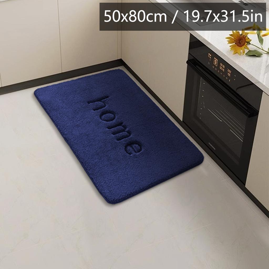 Long Flannel Kitchen Floor Mats Water and Oil Absorption Soft Mats Household Non-slip Mats Bathroom Mats Door Mats