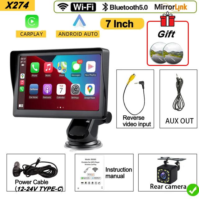 7inch Car Radio Multimedia Video Player Wireless Apple CarPlay Android Auto Bluetooth 5.0 Car Touch Screen AUX Rear View Camera