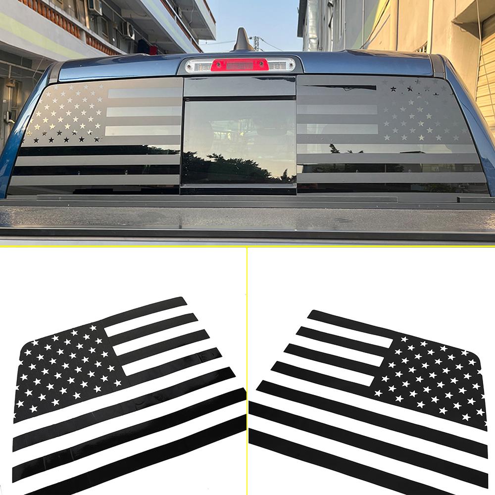 Car Rear Window Stickers for Dodge RAM 2009-2024 Window Decal Waterproof Cover Trim PVC U.S. Flag Exterior Accessories