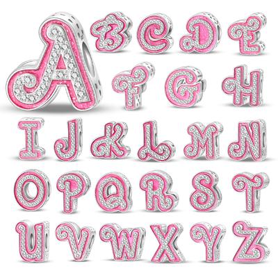 Original Charms Copper Pink Style A-Z 26 Letters Charms Beads Fit 3Mm Original Bracelet Jewelry Necklace Womens Diy Superior Fine Jewelry Gifts