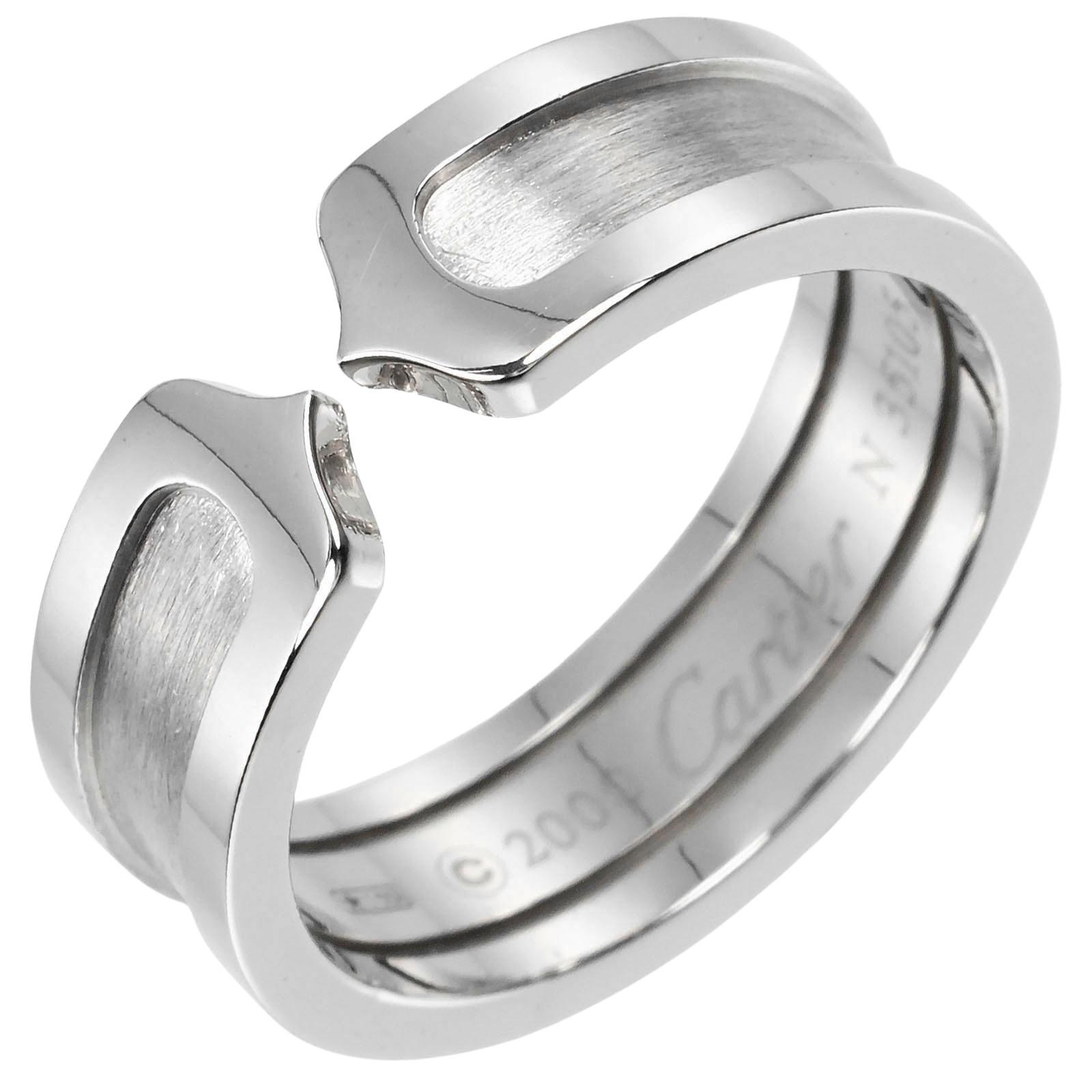 

CARTIER 2C Ring K18 white gold #6.8(US Size) 7.86g Women Used