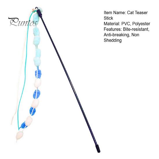 Cats Wand Toy Cat Teaser Stick Bending Resistance Bite-resistant Non Shedding Crisp Bell Colored Yarn Ball Flexible Rod 51cm Pet Accessories