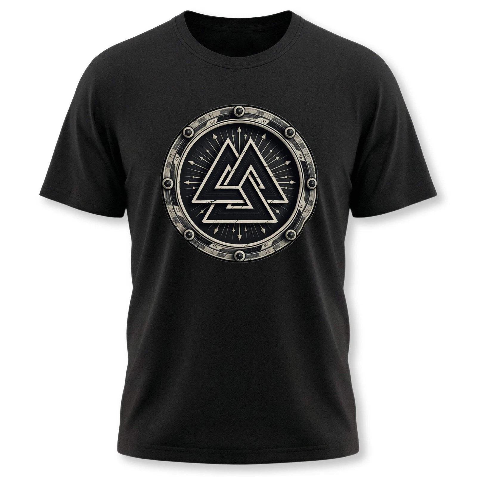 Asgard Symbol Viking T-Shirt | Symbolic Norse Valknut Shield Tee Shirt XL