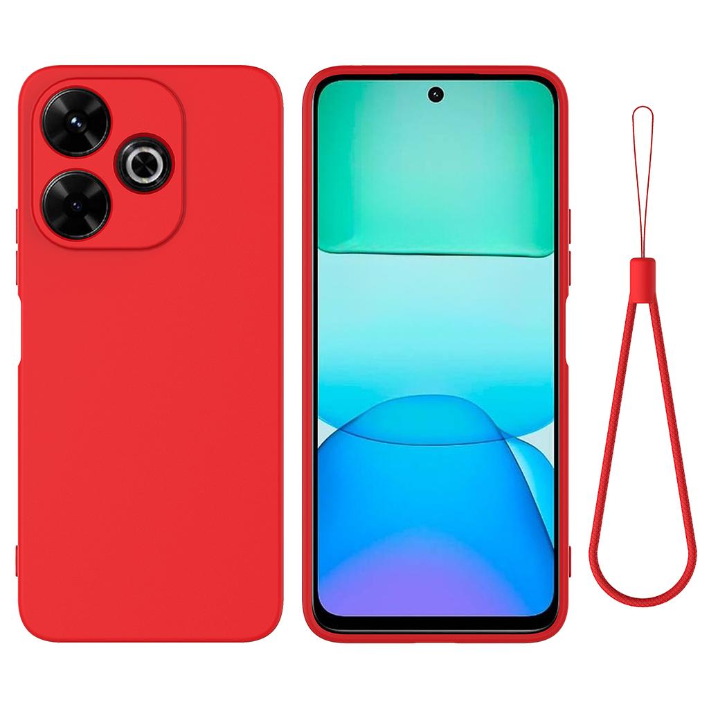 For Xiaomi Poco M6 Plus 5G Neo Case Anti-Drop Liquid Silicone Phone Cover with Strap