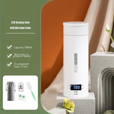 Chaleira elétrica portátil de 450ml, chaleira para chá e café, mini viagem, água fervável, manter quente, aparelhos térmicos, anti-escaldadura