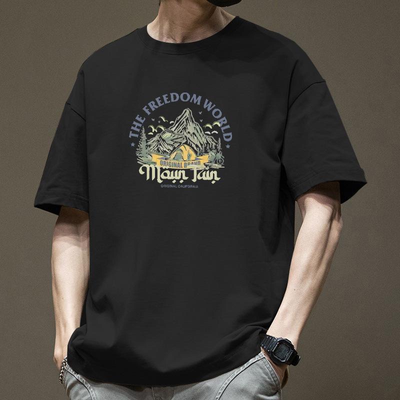 Cotton Short Sleeve T Shirt Fashion All Match Breathable Summer Sport T-shirt Men Top