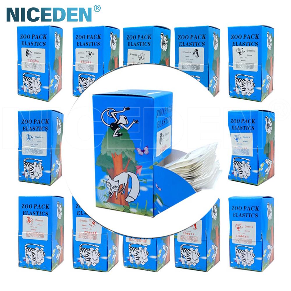 Niceden 100pcs/Box Dental Orthodontic Rubber Bands Elastics Latex Braces 6.5OZ 3.5OZ 1/8 3/16 1/4 4 Sizes/forces