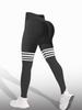Women's Seamless High-Waisted Striped Peach Lift Yoga Leggings