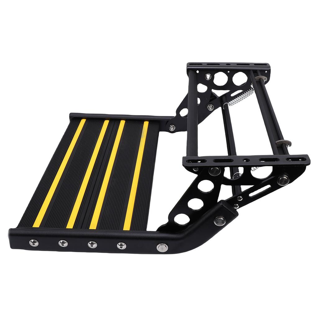 Manual Folding RV Step Single Ladder Anti Slip 440lbs Load Capacity Aluminum Alloy RV Entry Stair for Van Motorhome