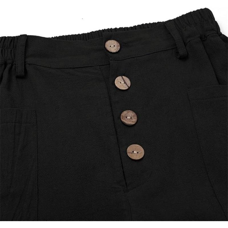 Linen Pants for Women Straight Leg Tapered Ankle Pants Lightweight Cargo Trousers Pant High Waisted Petite Joggers