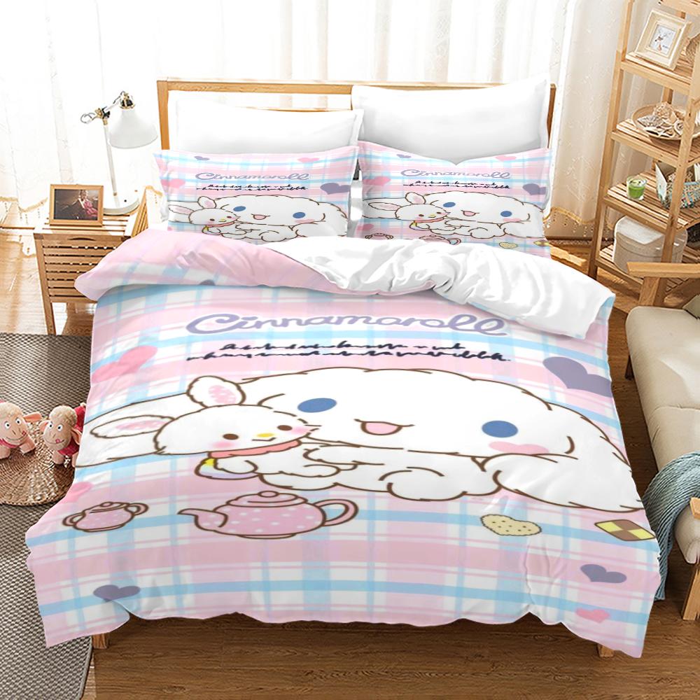 Cartoon Rabbit Duvet Cover Set Wild Animals Theme 3D Print Bedding Set For Kids Boy Girl Bedroom Decor Polyester Comforter Cover