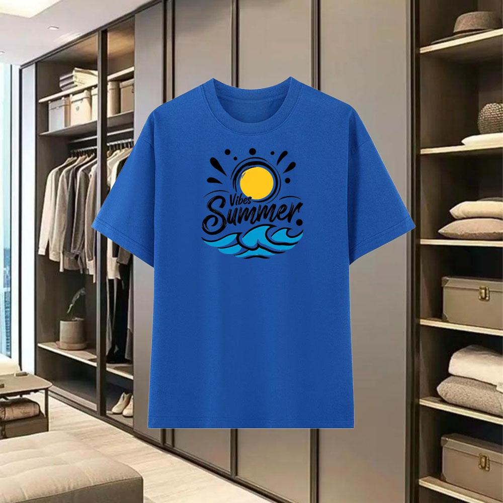 Men's High-Quality 100% Cotton Short - Sleeve T - Shirt for Summer-Casual Comfortable Breathable and Versatile Crew - Neck Top