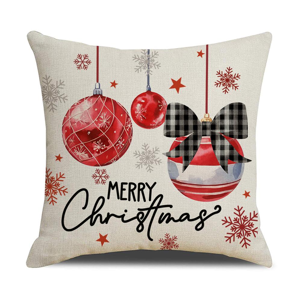 New Cartoon Christmas Pillowcase Snowman Christmas Tree Holiday Party Cushion Sofa Pillowcase