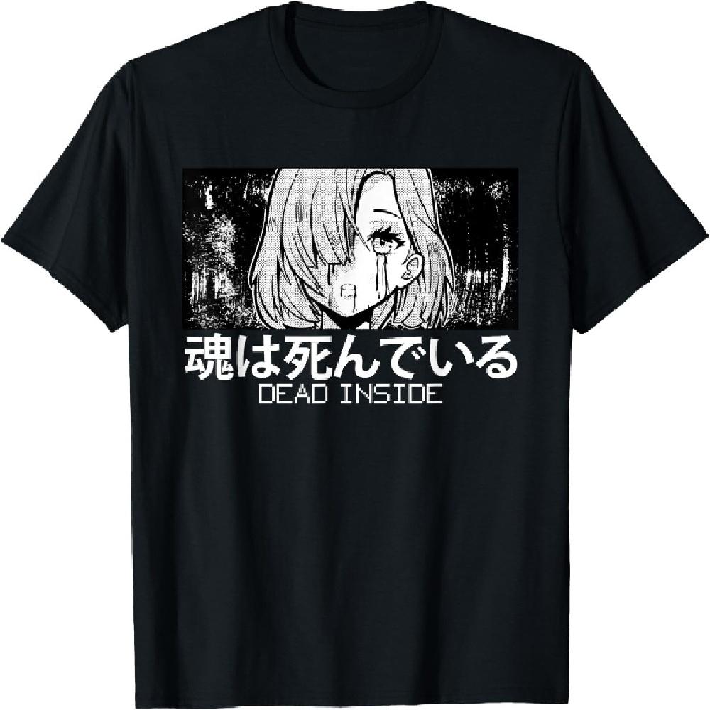 

Aesthetic Anime Girl Dead Inside Waifu Japanese Soft Grunge T-Shirt XXXXXL чорний
